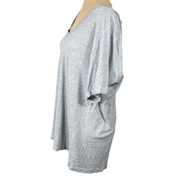 Michael Stars Cyrus Oversized T-Shirt Grey L Large Cotton Shirt Sleeve V-Neck - Picture 2 of 6